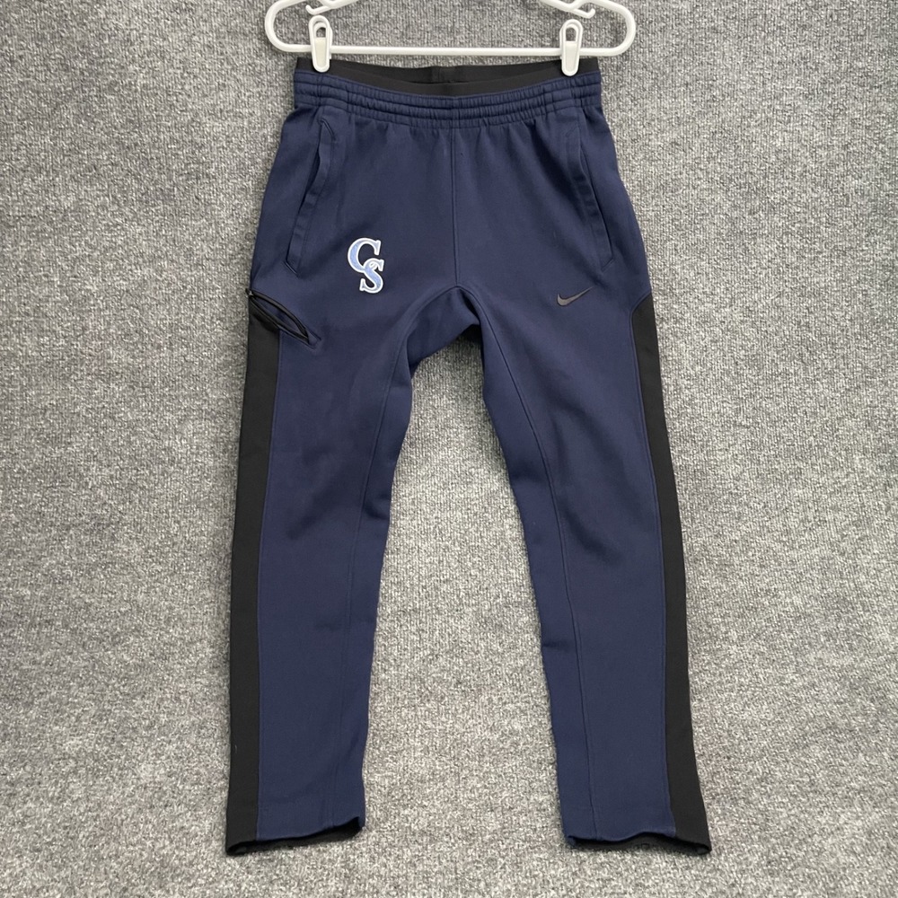 Nike Tech Fleece Sweatpants Mens Sz S Navy Blue Black Trim 930865-419